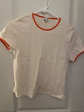 Kule Pointelle Tee Cropped S